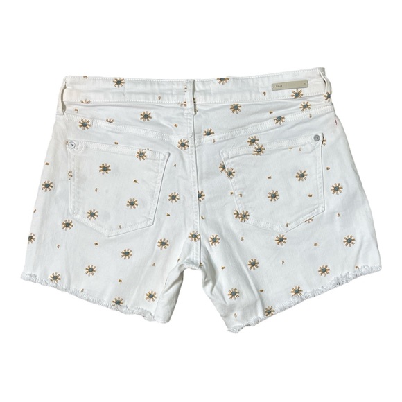 PILCRO AND THE LETTERPRESS STARBURST DAISY EMBROIDERED WHITE SHORTS SLIM BF FIT - Picture 6 of 10